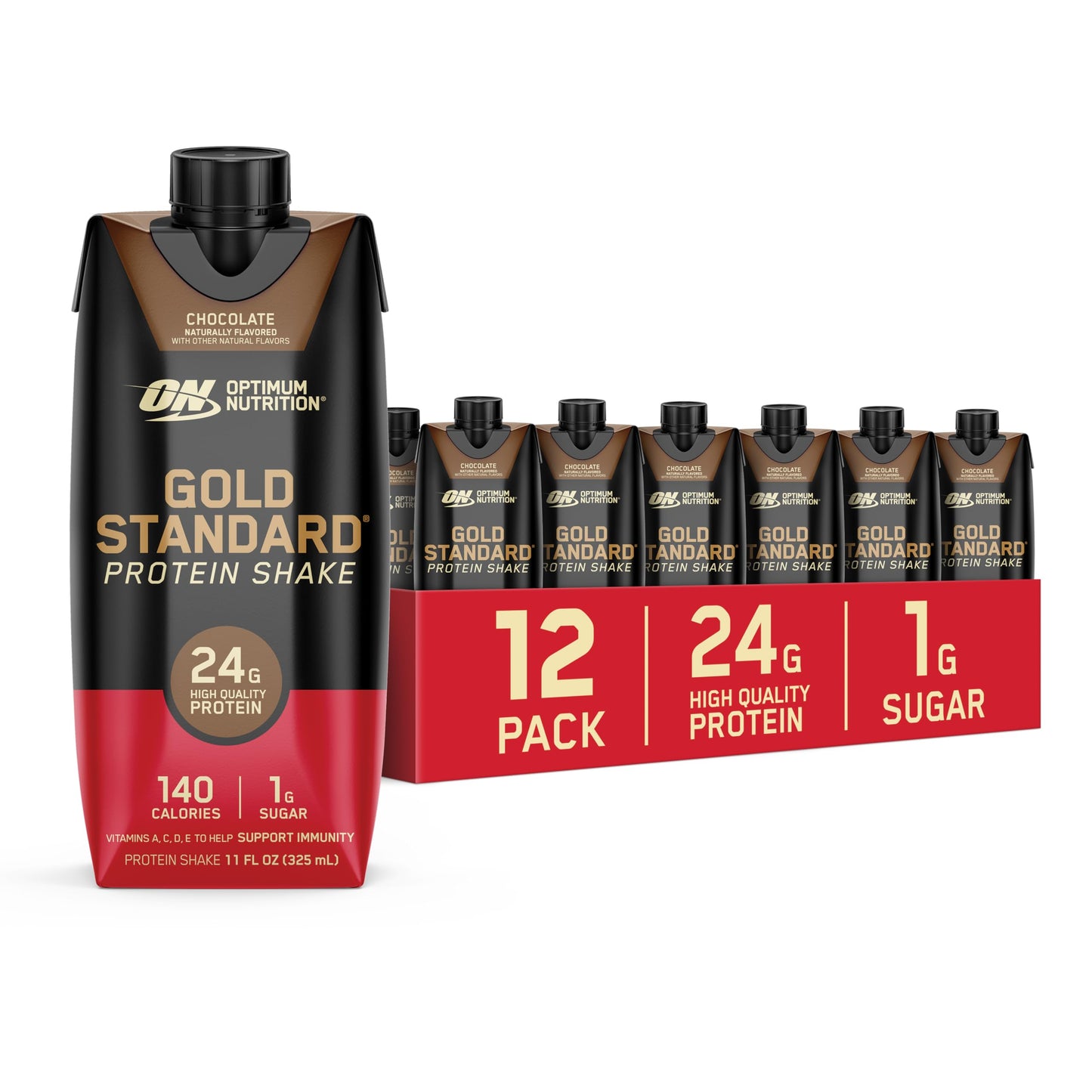 ON GOLD STANDARD PROTEIN SHAKE 325 ML 12 PACK