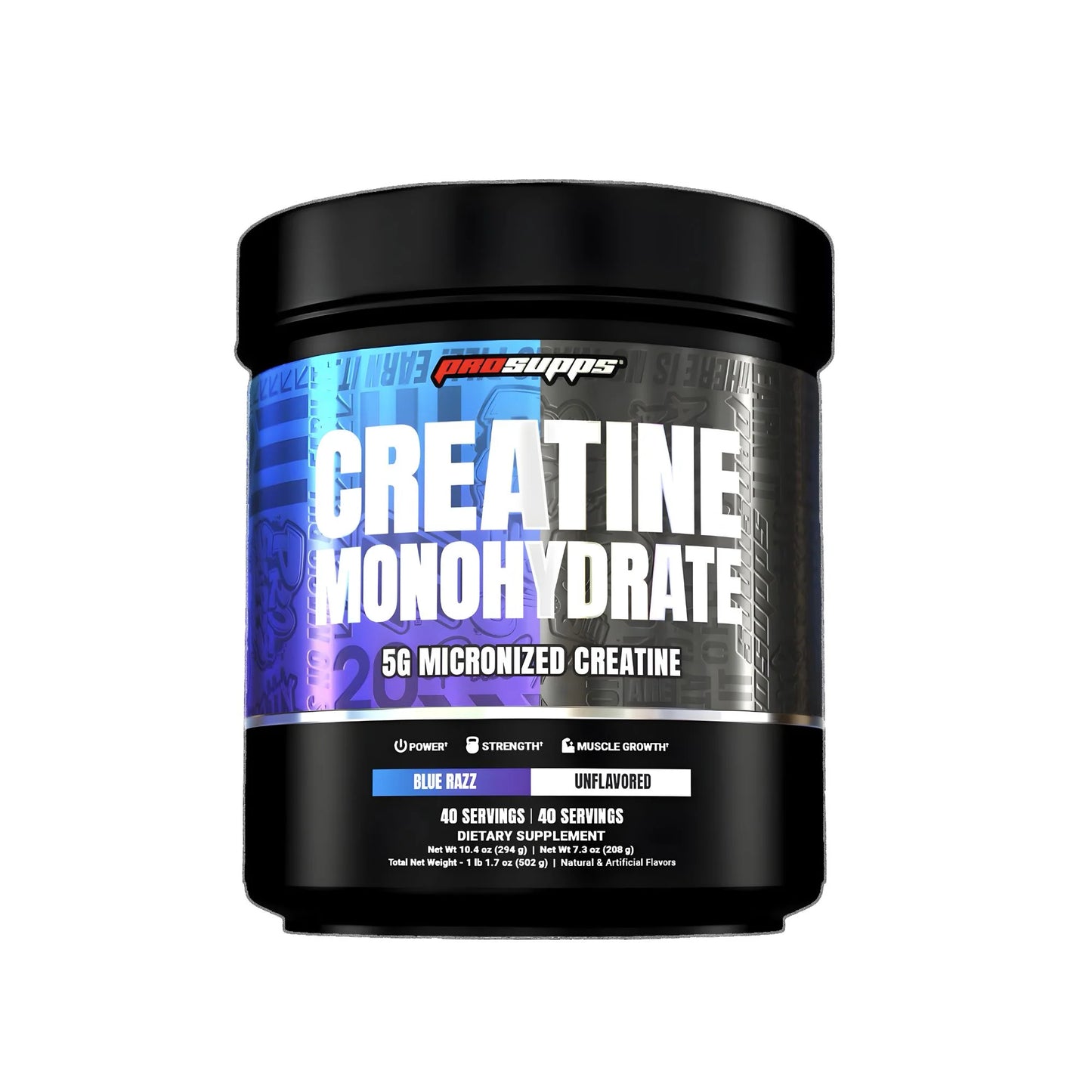 PROSUPPS CREATINE DUAL FLAVOR 40 SERV UNFLAVORED + BLUE RAZ
