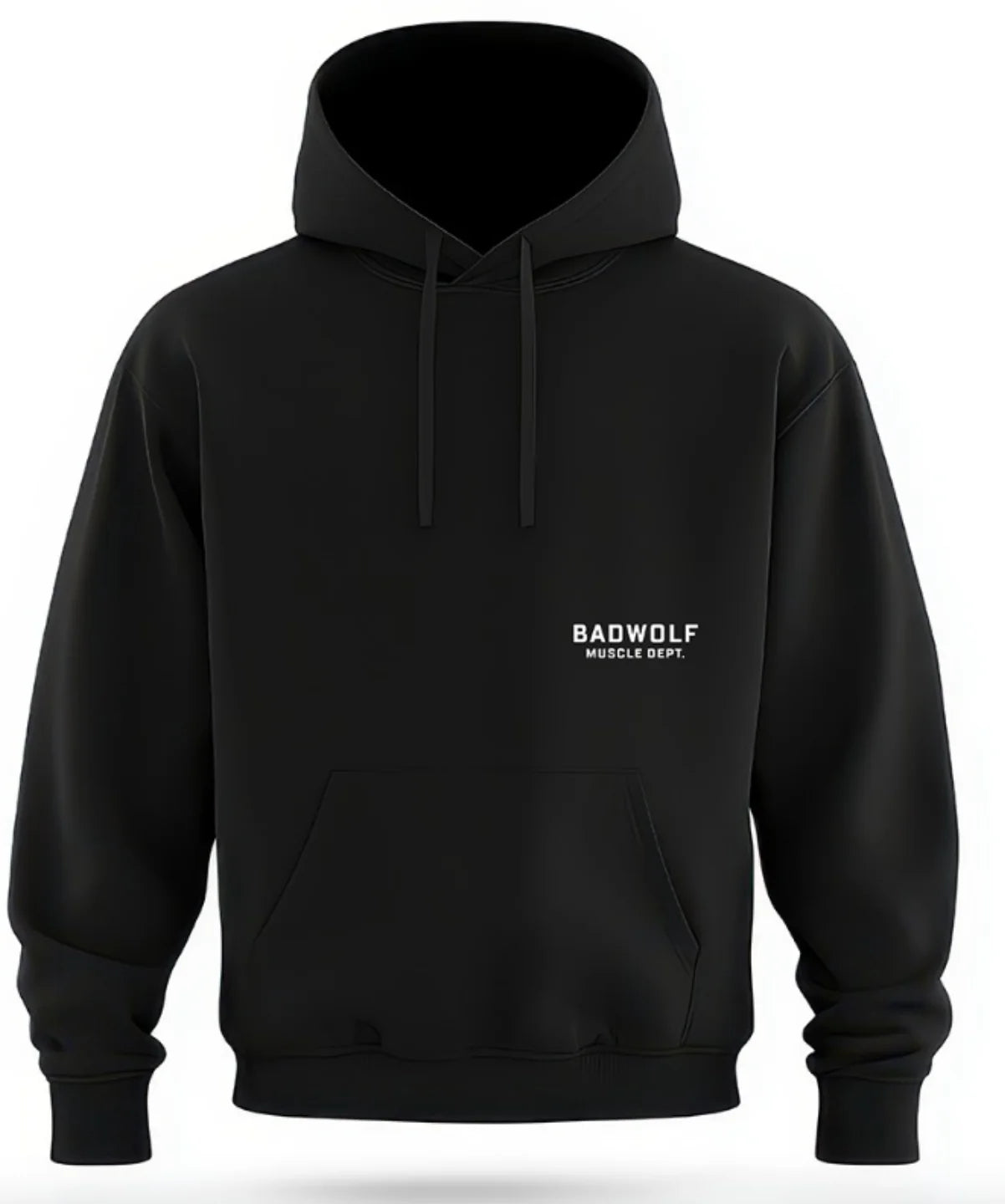 BADWOLF HOODIE NEGRA MUSCLE DEPT