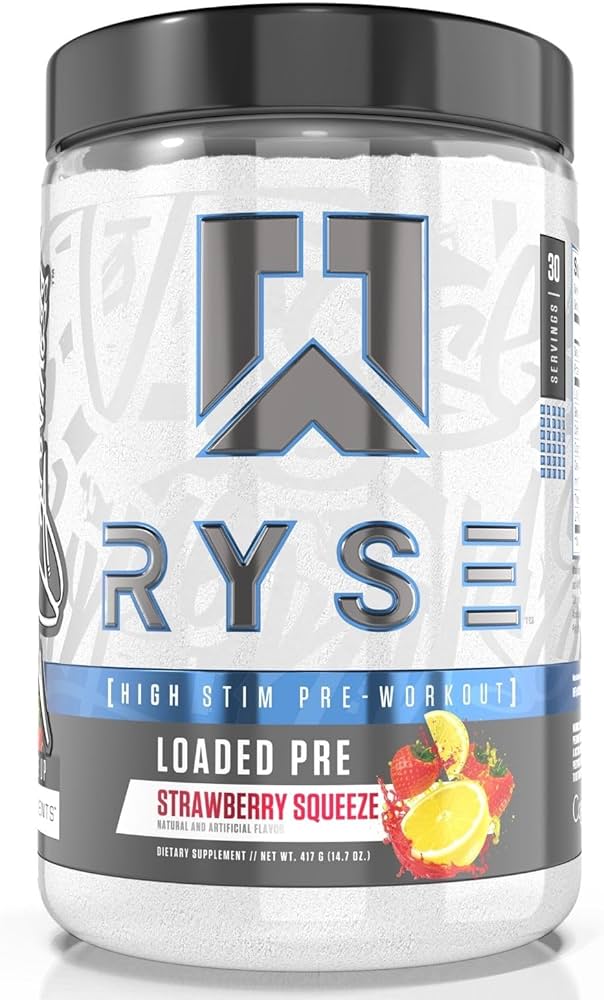 Ryse loaded pre 30 serv Strawberry Squeeze