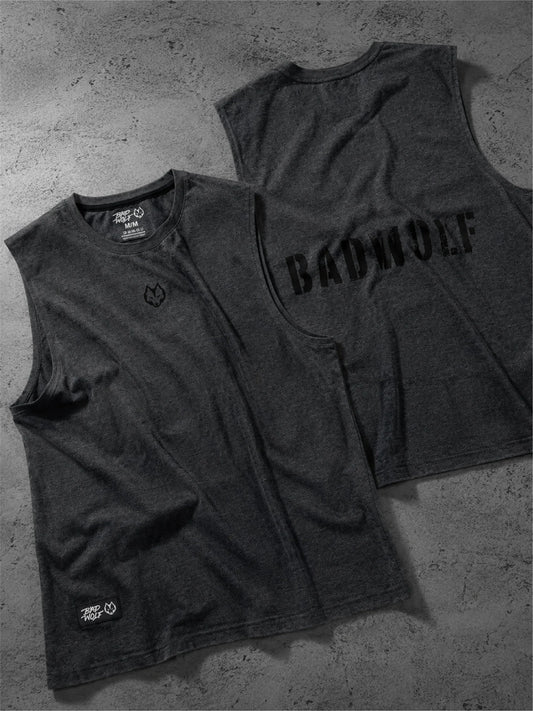 BAD WOLF TANK SOLID GRIS CON NEGRO