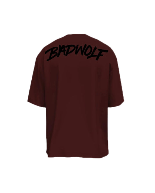 BADWOLF OVERSIZED T SHIRT GUINDA NEGRO