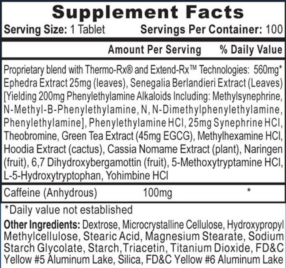 Lipodrene Amarillo - 100 tabs